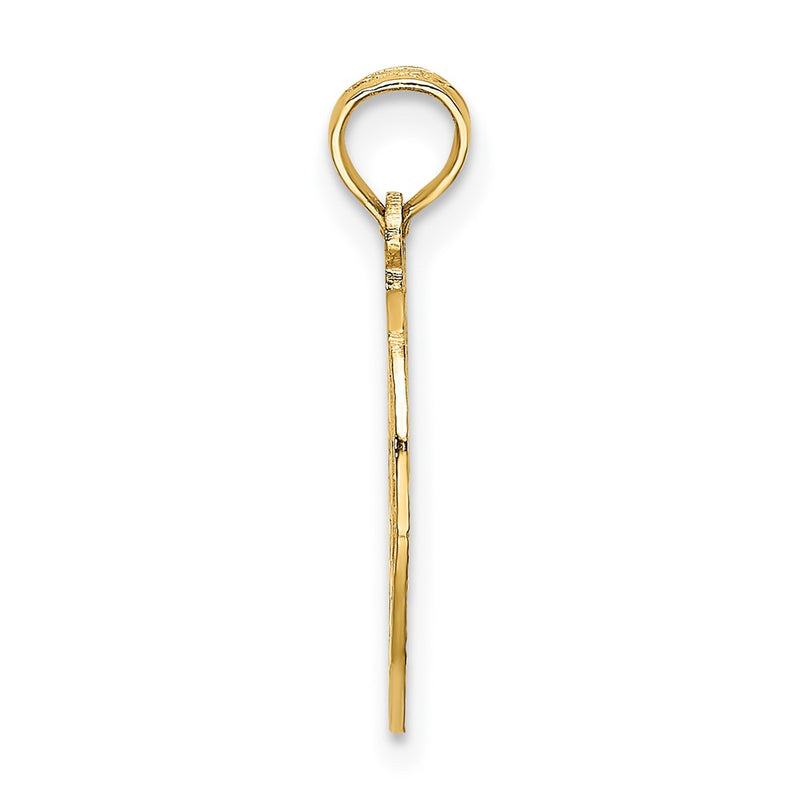 10K Yellow Gold Cut-Out New York W/Statue Of Liberty In Apple Charm