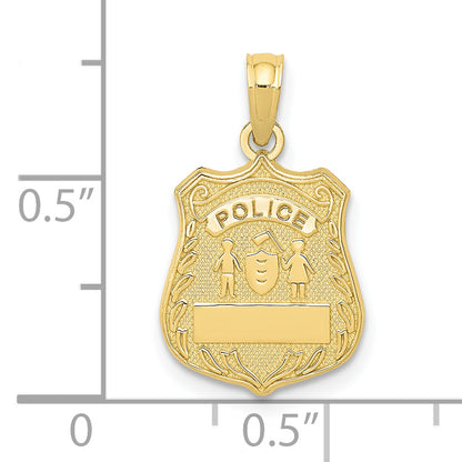 10K Yellow Gold Police Badge Pendant