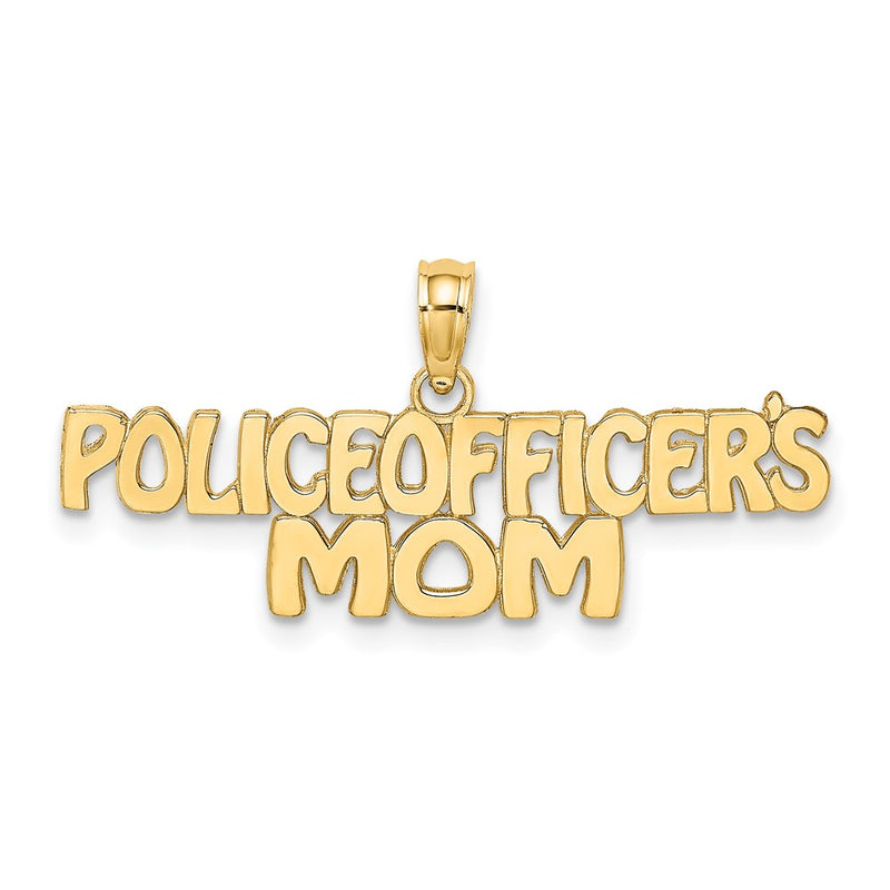 10K Yellow Gold Police Officer'S Mom Charm