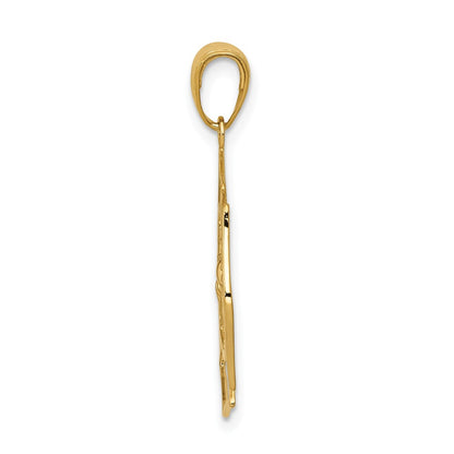 10K Yellow Gold Fireman Shield Pendant
