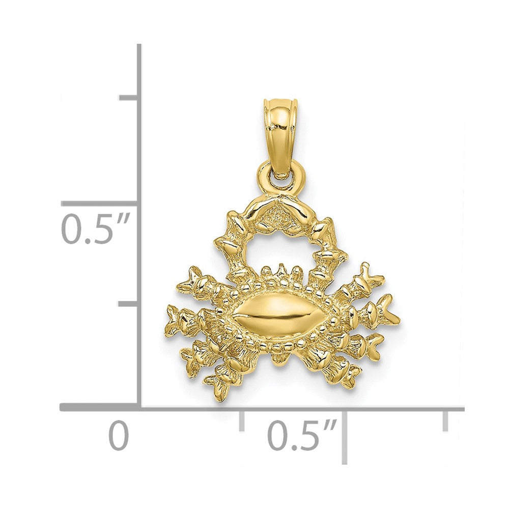 10K Yellow Gold 10K 3-D Cancer Zodiac Pendant