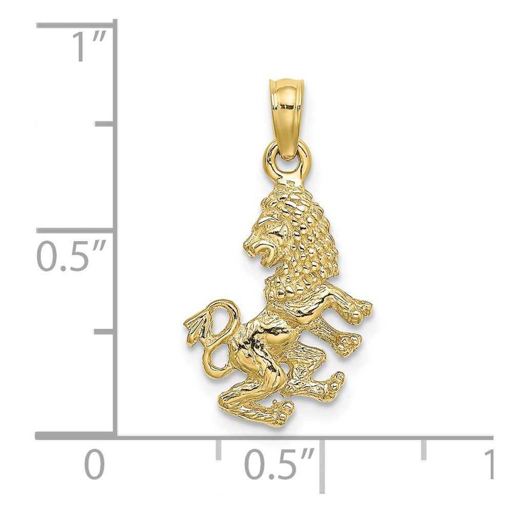 10K Yellow Gold 10K 3-D Leo Zodiac Pendant