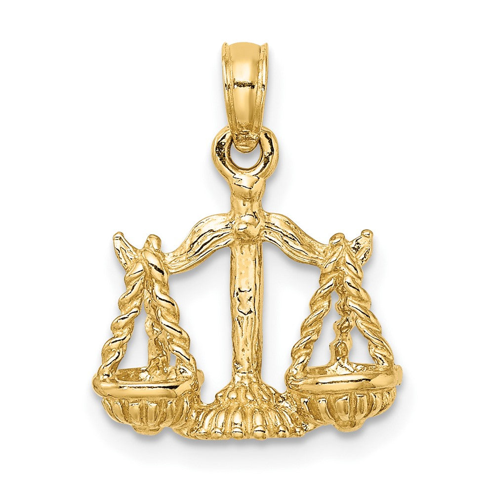 10K Yellow Gold 10K 3-D Libra Zodiac Pendant