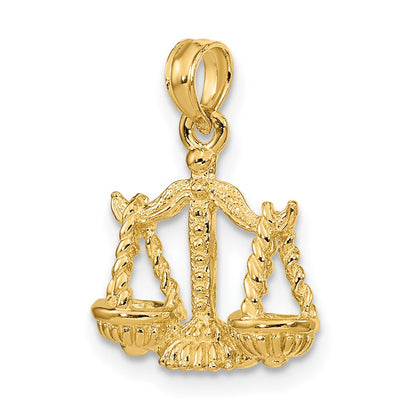 10K Yellow Gold 10K 3-D Libra Zodiac Pendant