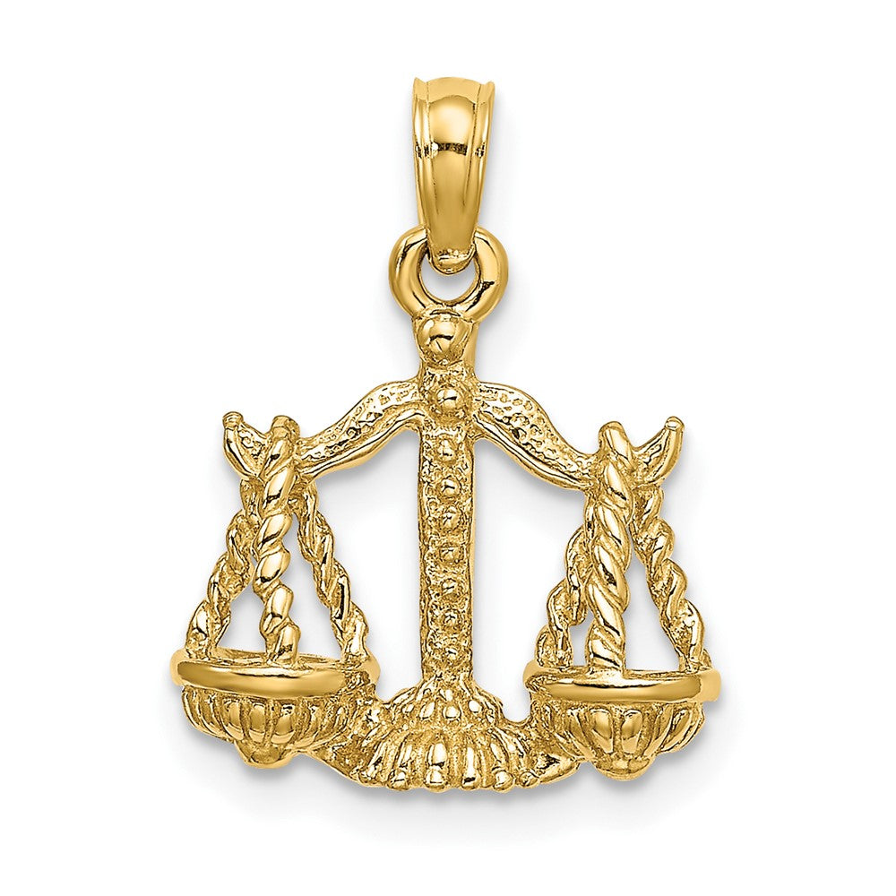 10K Yellow Gold 10K 3-D Libra Zodiac Pendant