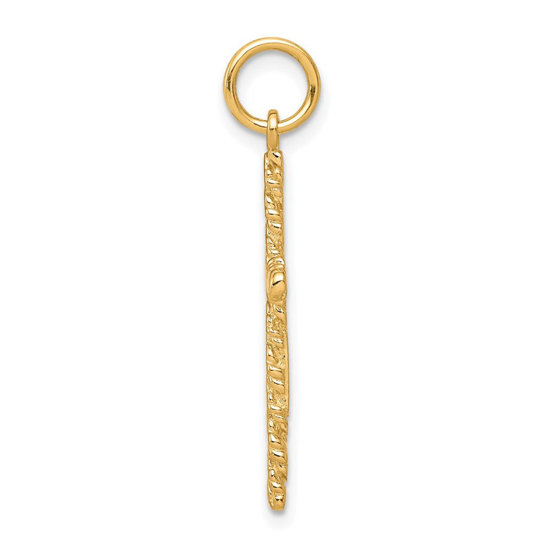 10k Yellow Gold Nugget Cross Charm