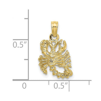 10K Yellow Gold 10K 3-D Scorpio Zodiac Pendant