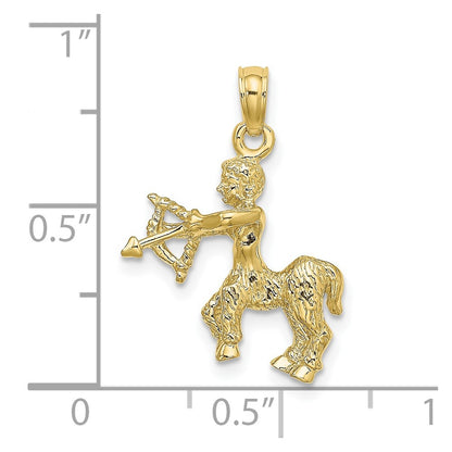 10K Yellow Gold 10K 3-D Sagittarius Zodiac Pendant