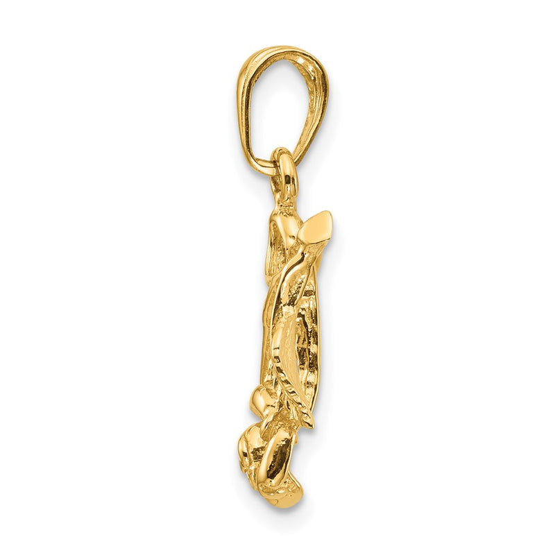10K Yellow Gold Rose Pendant