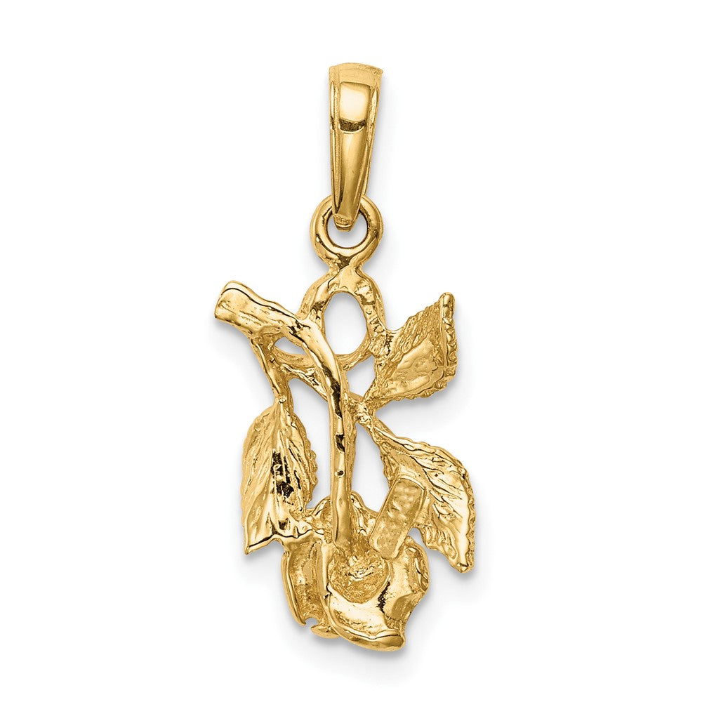 10K Yellow Gold Rose Pendant