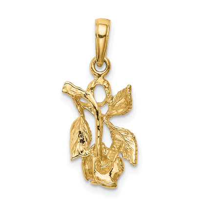 10K Yellow Gold Rose Pendant