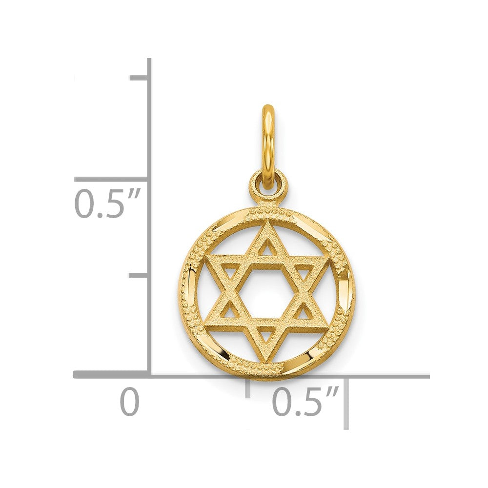 10k Yellow Gold Star Of David Charm