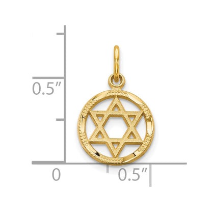 10k Yellow Gold Star Of David Charm