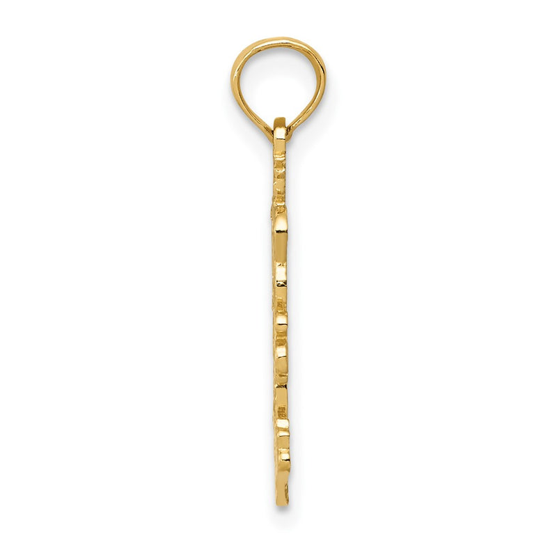 10K Yellow Gold 10K Double Palm Trees Pendant