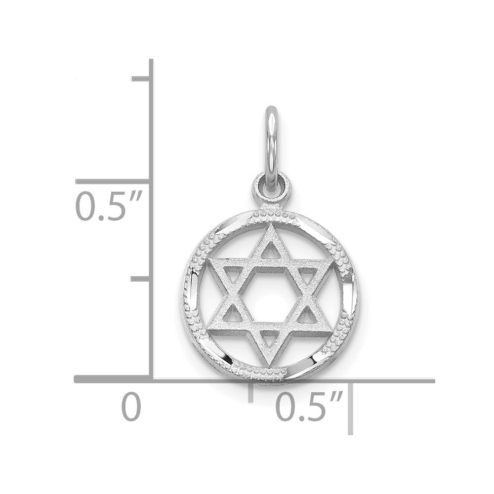 10K White Gold 10K Star Of David Charm