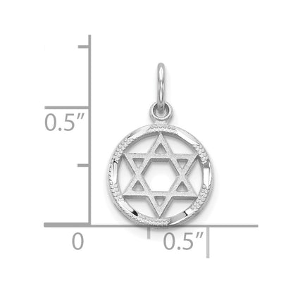 10K White Gold 10K Star Of David Charm
