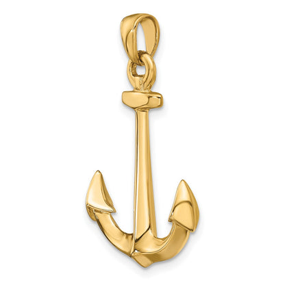 10K Yellow Gold 10K 3-D Anchor Pendant