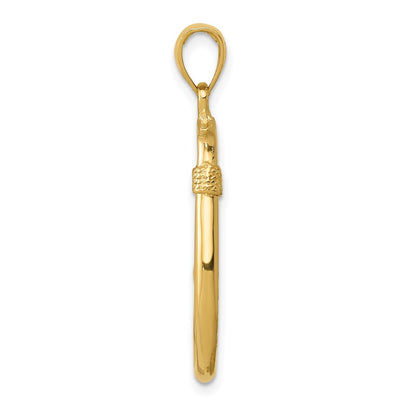 10K Yellow Gold 10K 3D Fish Hook Pendant