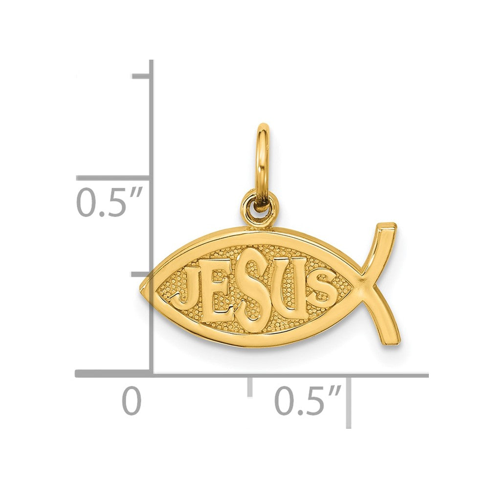 10k Yellow Gold Jesus Fish Charm