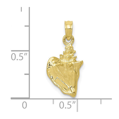 10K Yellow Gold 3-D Conch Shell