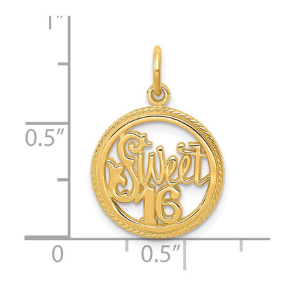 10k Yellow Gold SWEET 16 Charm