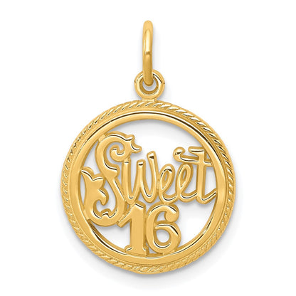 10k Yellow Gold SWEET 16 Charm