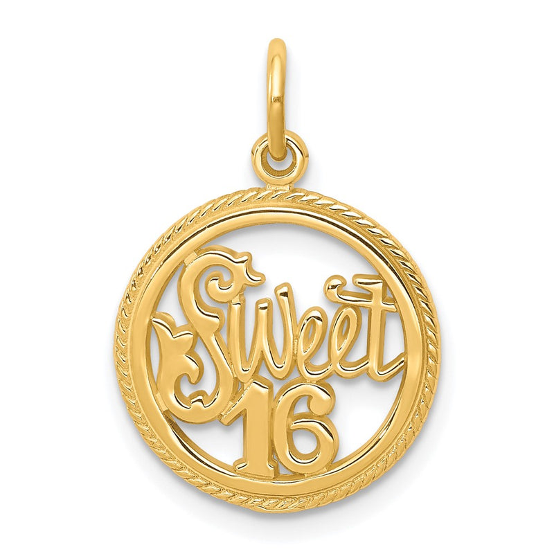 10k Yellow Gold SWEET 16 Charm