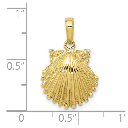 10K Yellow Gold Scallop Shell Pendant