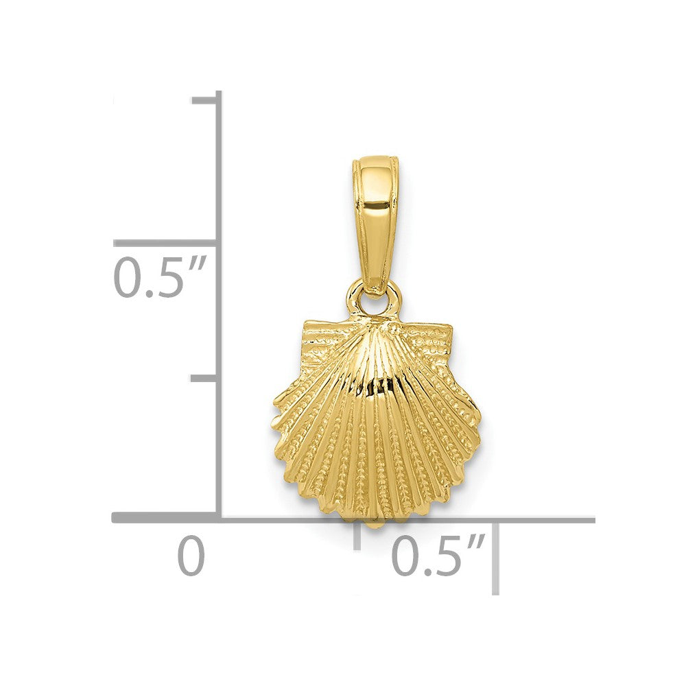 10K Yellow Gold Scallop Shell Pendant