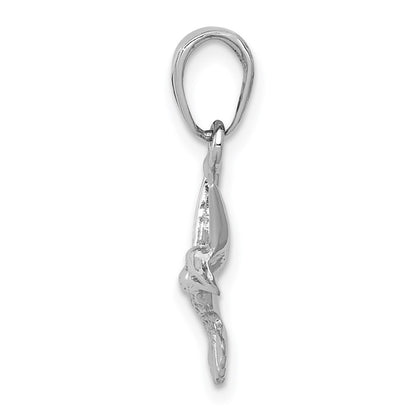 10K White Gold Hummingbird Charm