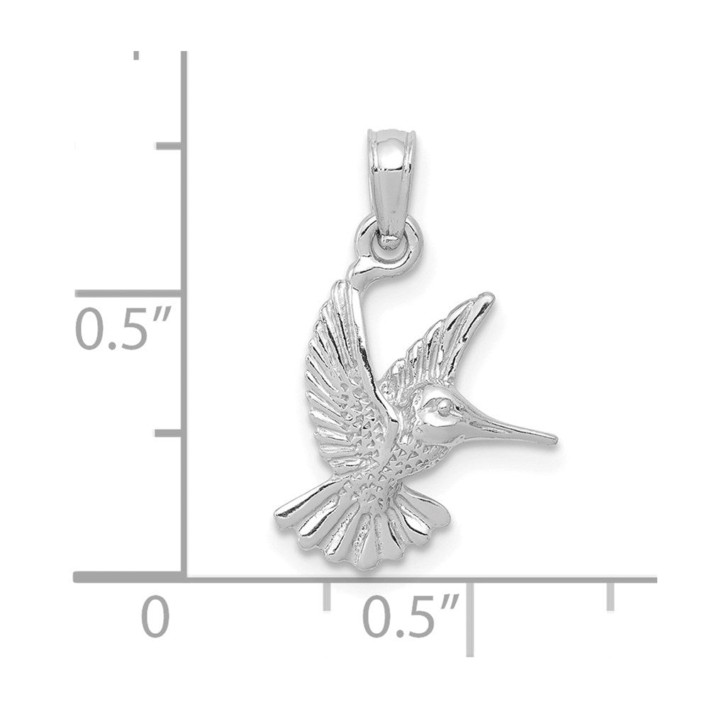 10K White Gold Hummingbird Charm
