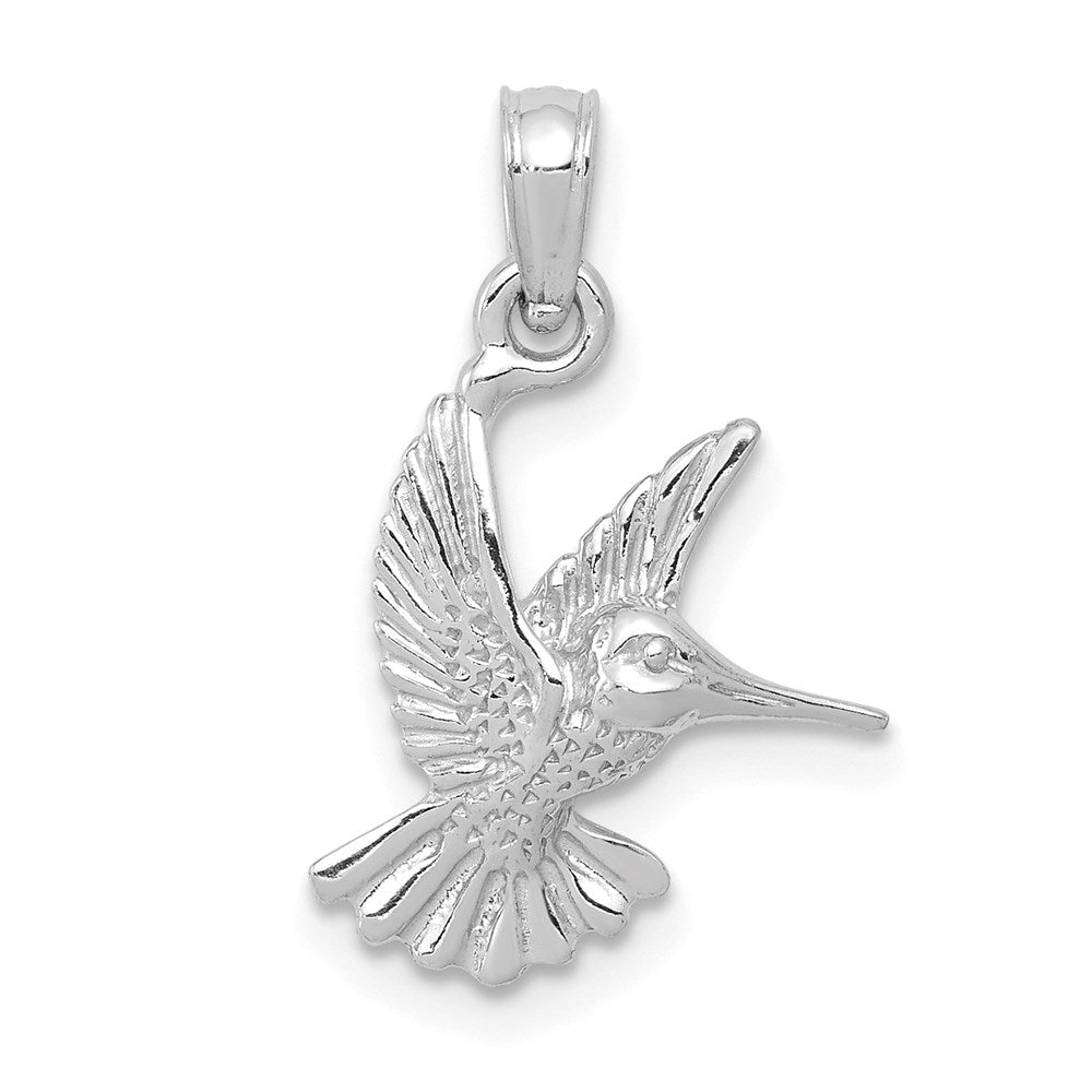 10K White Gold Hummingbird Charm