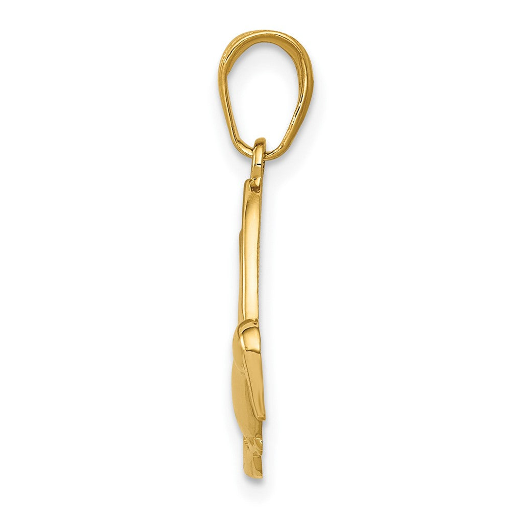 10K Yellow Gold 10K Hummingbird In Flight Pendant