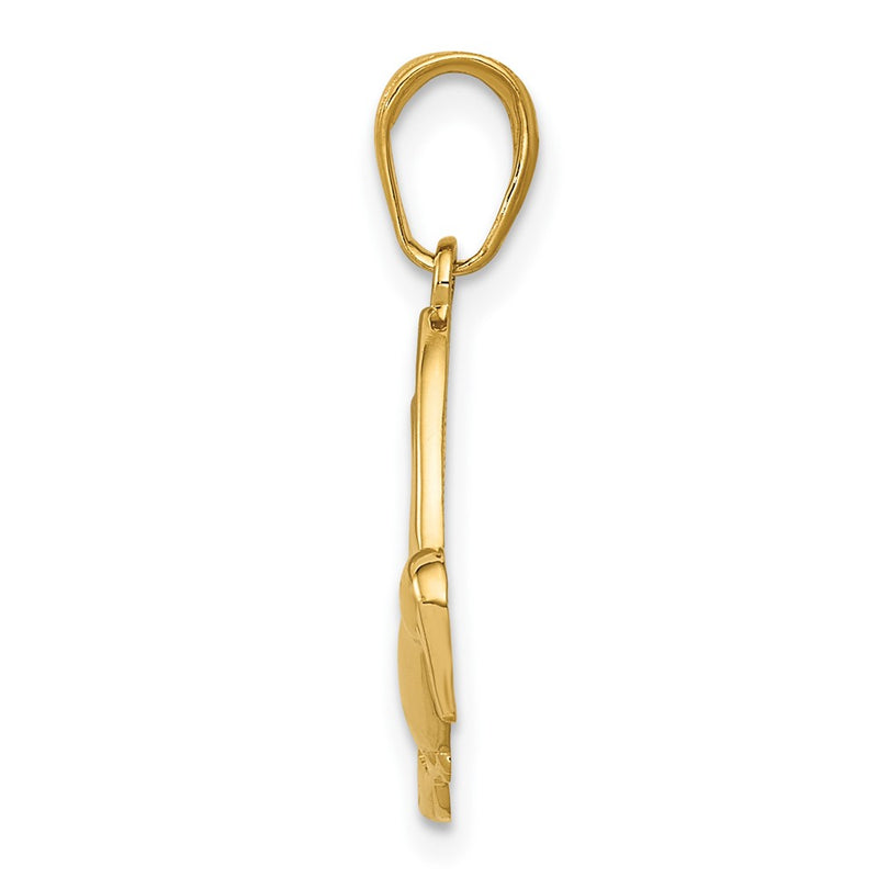 10K Yellow Gold 10K Hummingbird In Flight Pendant