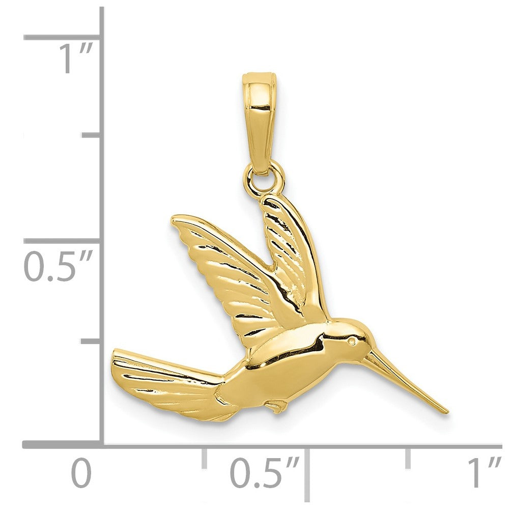 10K Yellow Gold 10K Hummingbird In Flight Pendant