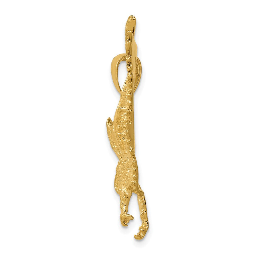 10K Yellow Gold 10K Textured Eagle Landing Pendant