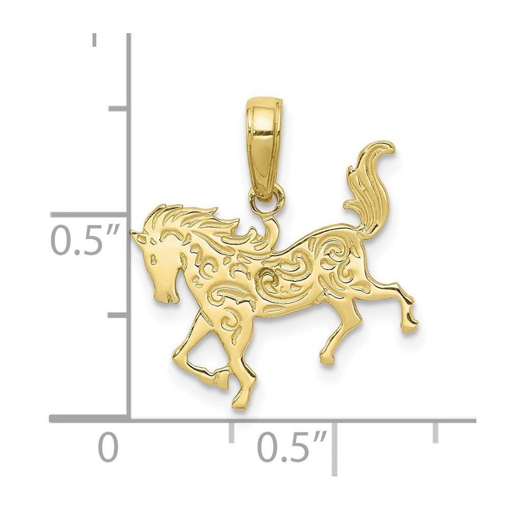 10K Yellow Gold Horse Pendant