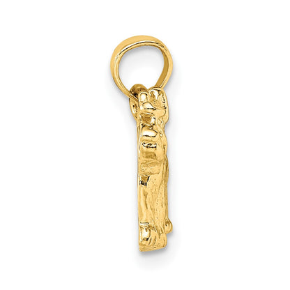 10K Yellow Gold Schnauzer Dog Pendant