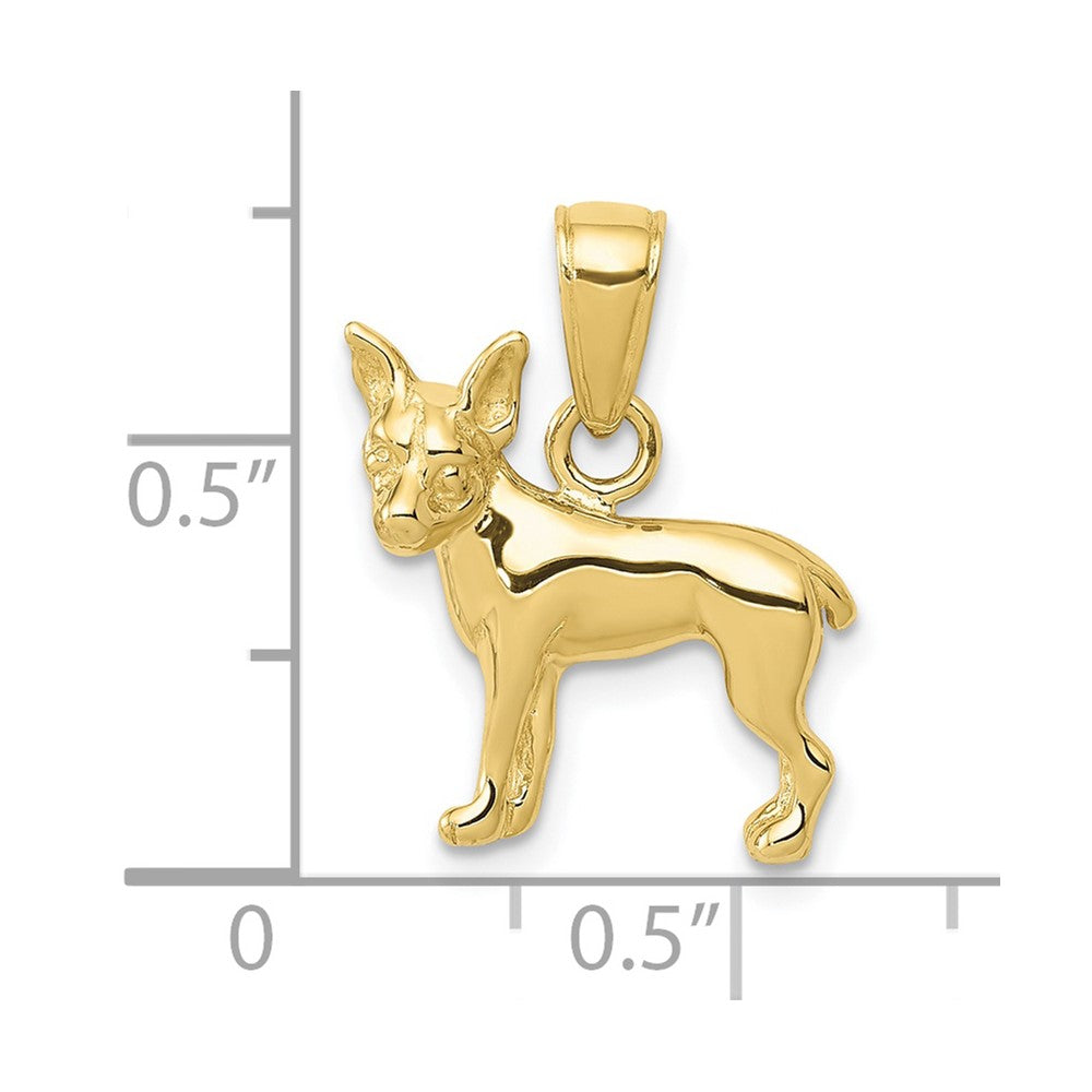 10K Yellow Gold 10K Chihuahua Dog Pendant