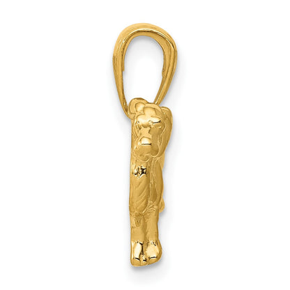10K Yellow Gold Springer Spaniel Dog Pendant