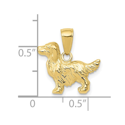 10K Yellow Gold Springer Spaniel Dog Pendant