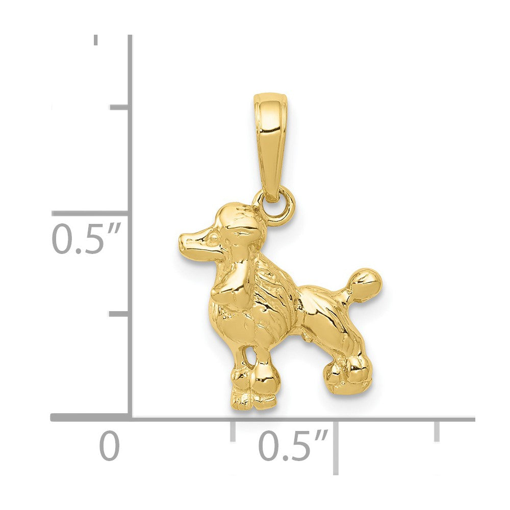 10K Yellow Gold 10K Poodle Dog Pendant