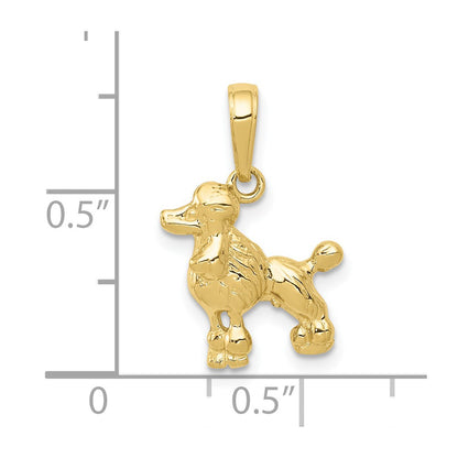 10K Yellow Gold 10K Poodle Dog Pendant