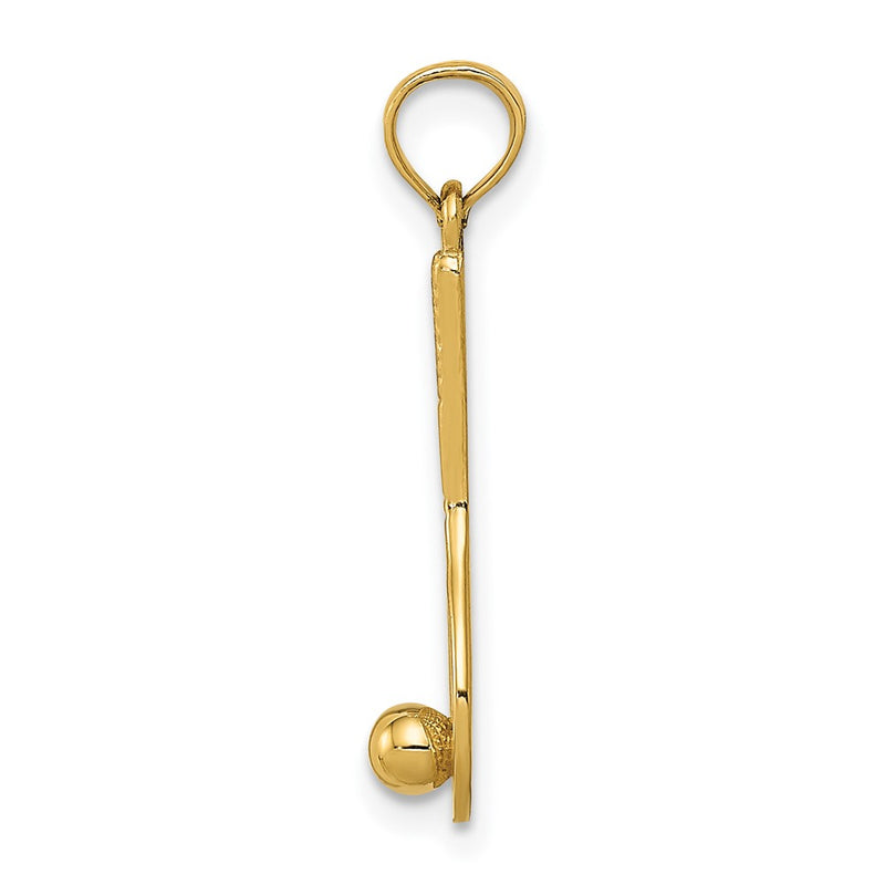 10K Yellow Gold Tennis Racquet And Ball Charm