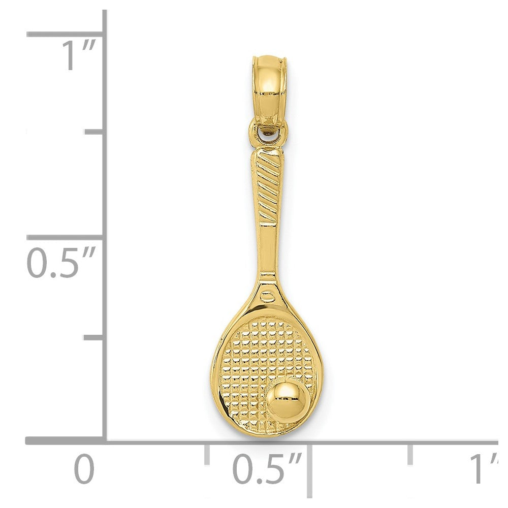 10K Yellow Gold Tennis Racquet And Ball Charm