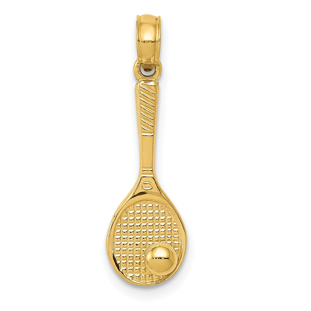 10K Yellow Gold Tennis Racquet And Ball Charm