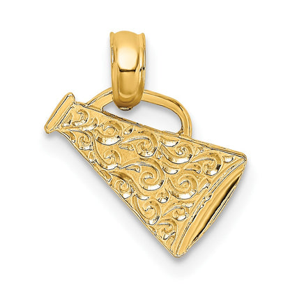 10K Yellow Gold 10K Megaphone With Handle Pendant