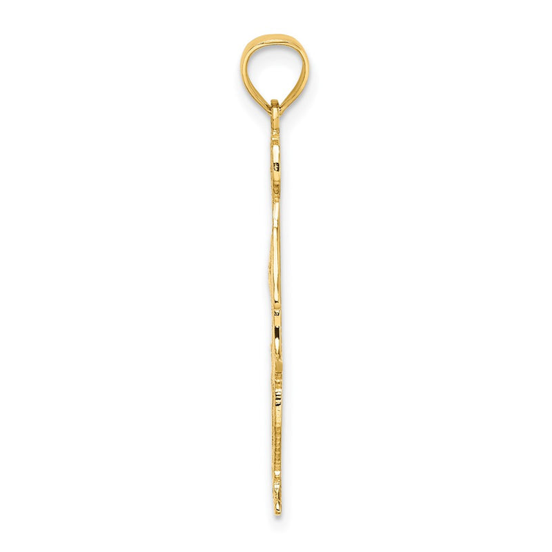 10K Yellow Gold 10K Cheerleader With Hand On Head Pendant