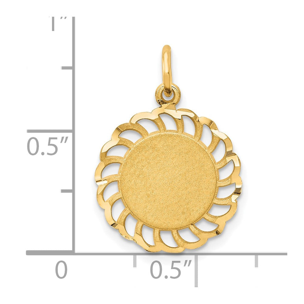 10k Yellow Gold Circle with Filigree Edges Charm