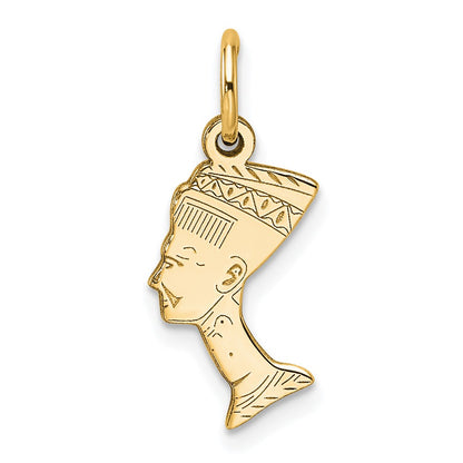10k Yellow Gold Solid Bust of Nefertiti Charm